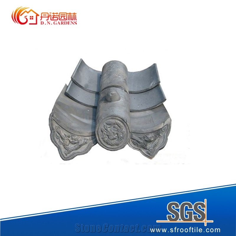 Traditional Beijing Courtyard Style Chinese Clay Roof Tiles Unglazed