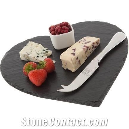 Natural Heart Shaped Slate Plate