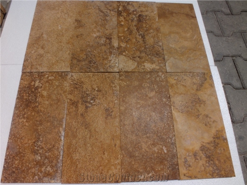Gold Yellow Travertine Tiles & Slabs, Yellow Travertine Pattern Tiles, Floor Tiles, Wall Tiles