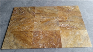 Gold Yellow Travertine Tiles & Slabs, Yellow Travertine Pattern Tiles, Floor Tiles, Wall Tiles