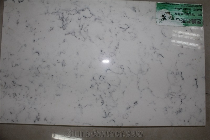 Bianco Carrara Artificial Marble Quartz Slab, Manmade Stone Artificial Stone Tile for Walling,Flooring