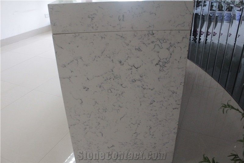 Bianco Carrara Artificial Marble Quartz Slab, Manmade White Artificial Stone Tile for Walling,Flooring
