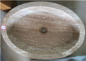 Natural Oval Travertine Basins
