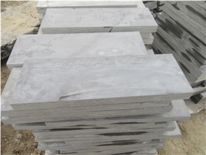 China Blue Limestone Tiles & Slabs, Blue Limestone Machine Cut + Grinding 200#, China Limestone Floor Tiles