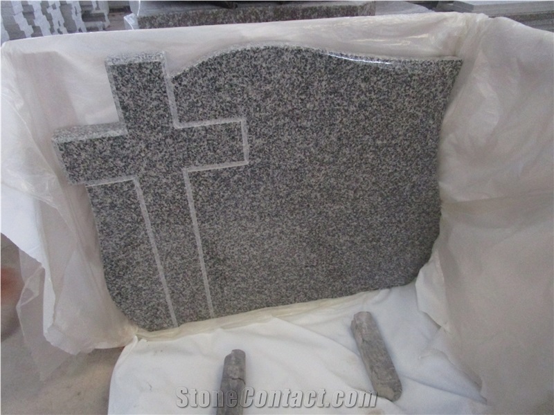 China G653 Grey Granite Tombstones, Grey Granite Cross Headstone, Single Western Poland Style Monuments, Gravestone