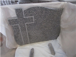 China G653 Grey Granite Tombstones, Grey Granite Cross Headstone, Single Western Poland Style Monuments, Gravestone