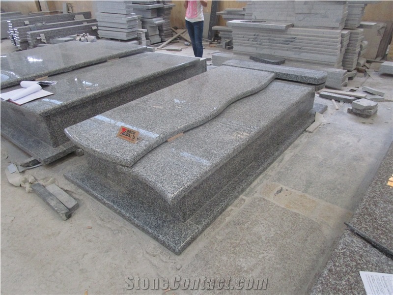 China G653 Grey Granite Tombstones, Grey Granite Cross Headstone, Single Western Poland Style Monuments, Gravestone