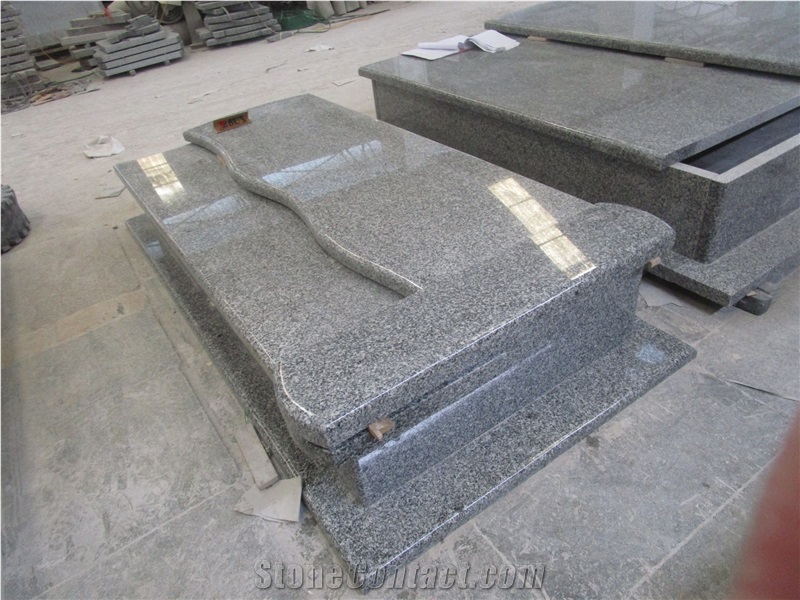 China G653 Grey Granite Tombstones, Grey Granite Cross Headstone, Single Western Poland Style Monuments, Gravestone
