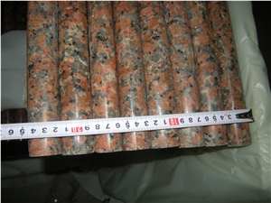 G562 Maple Red Granite Polished Stairs, China Red Granite Treads with Anti-Slip Grooves, Cheap Red Granite Stairs with Full Bullnose, Round Edge