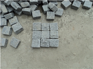 G654 Padang Dark Grey Granite Cobble Stone, Cube Stone All Sides Natural Tumbled, China Dark Grey Granite Walkway Pavers Stone, Garden Stepping Pavements