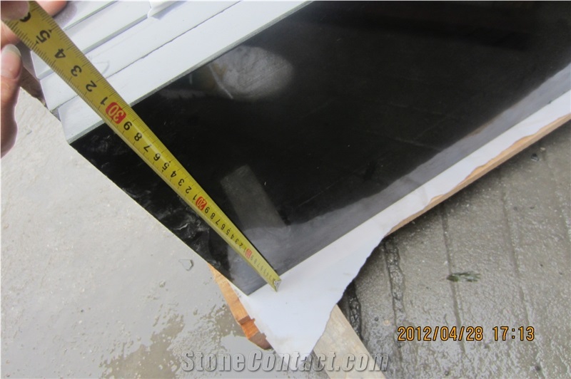 Mongolia Black Basalt Polished Stairs, China Absolute Black Basalt Treads, Cheap Black Basalt Stairs with Eased Edge