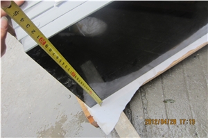 Mongolia Black Basalt Polished Stairs, China Absolute Black Basalt Treads, Cheap Black Basalt Stairs with Eased Edge