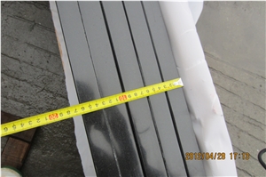 Mongolia Black Basalt Polished Stairs, China Absolute Black Basalt Treads, Cheap Black Basalt Stairs with Eased Edge