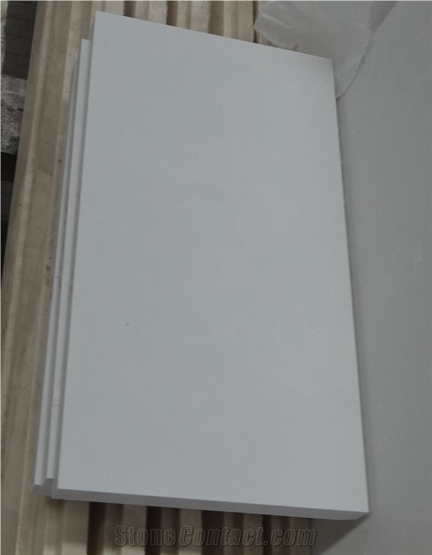 Pure White Artificial Marble Stone, China Pure White Color Artificial Stone Polished Tiles, White Caesarstone Tiles for Wall and Floor