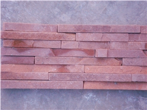 Red Sandstone Mosaic Tiles, Split Face Mosaic Pattern, Red Stone Wall Chipped Mosaic Tiles