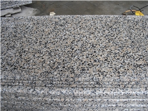 Sanbao Red Granite Polished Stairs, China Red, Pink Granite Treads with Anti-Slip Grooves, Cheap Red Granite Stairs with Half Round Edge