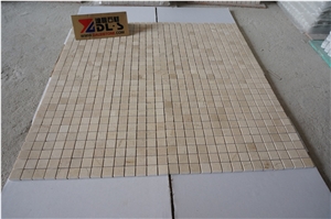 Spain Famous Crema Marfil Light Beige Marble Polished Mosaic Pattern Tiles Brick for Hotel Lobby Bathroom Wall, Floor Decoration, Factory Cheap Price