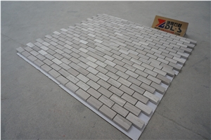 White Wooden Marble Polished Mosaic Tiles, China White Wood Vein Marble Linear Strips Mosaic, Marble Mosaics for Wall, Floor