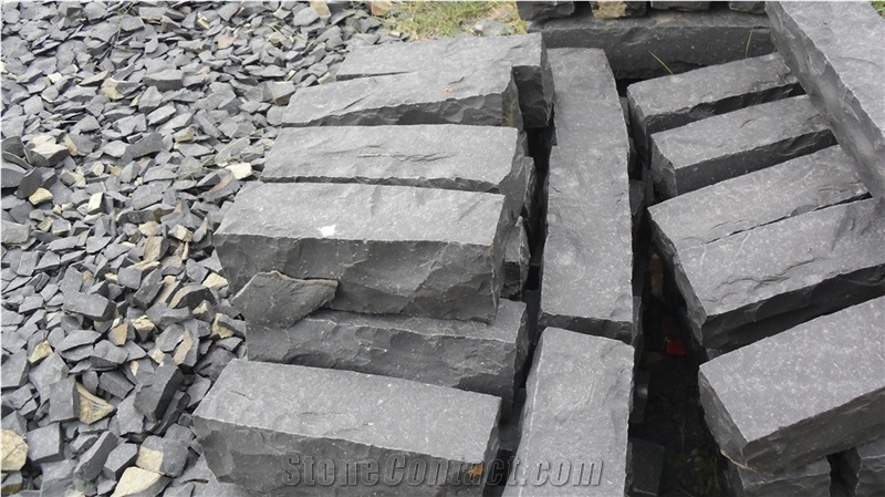 Zhangpu Black Basalt Side Stone, Cheap Black Basalt Kerbstone, China Black Basalt Curbstone Surface in All Sides Natural Split Finish