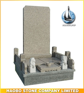 Black Granite Asian Style Headstones, Granite Pilished with Sculptures
