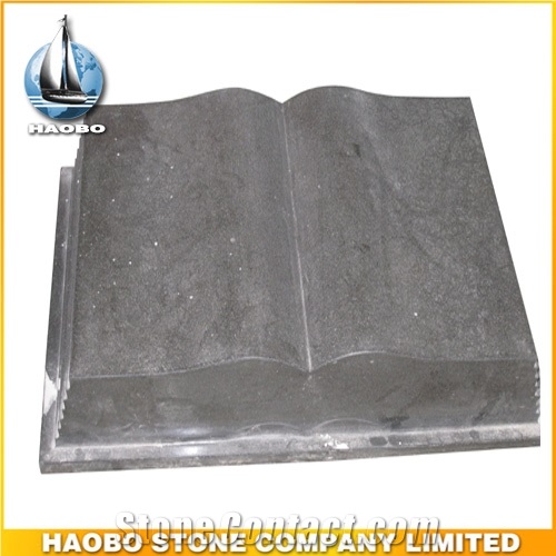 Black Granite Open Book Types Memorial for Sale Cemetery Plaque