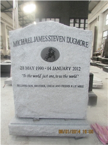 China G633 Grey Granite Single Upright Headstone