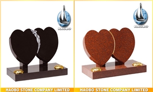Custom Design Headstone for Sale, Multicolor Granite Heart Design Heart Monuments Wholesale