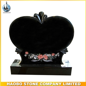 Custom Design Headstone for Sale, Multicolor Granite Heart Design Heart Monuments Wholesale