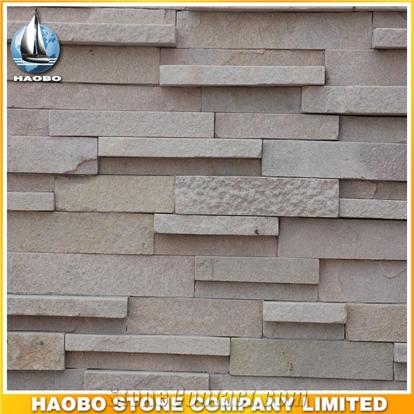 Exterior Wall Cladding Culture Stone Veneer, Yellow Slate Wall Cladding