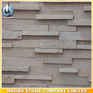 Exterior Wall Cladding Culture Stone Veneer, Yellow Slate Wall Cladding