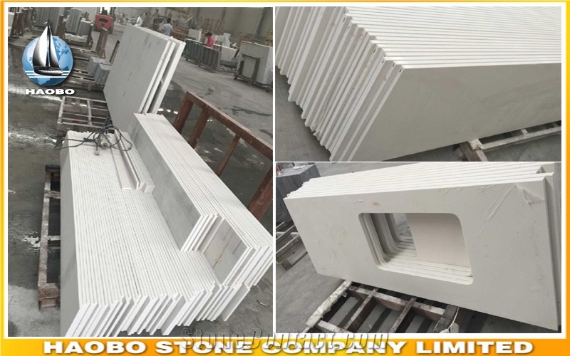 Factory Direct Pure White Quartz Kitchen Countertop