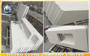Factory Direct Pure White Quartz Kitchen Countertop