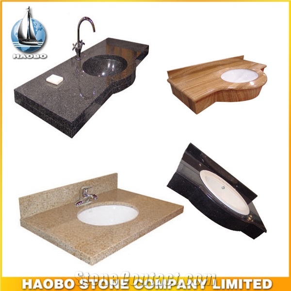 Granite Undermount Double Bathroom Vanity Top for Sale