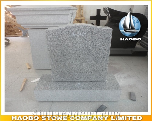 Grey Granite Classic American Style Upright Memorial Monument for Sale