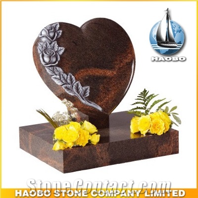 Heart Design Quality Granite Headstone Heart Shaped Wholesale