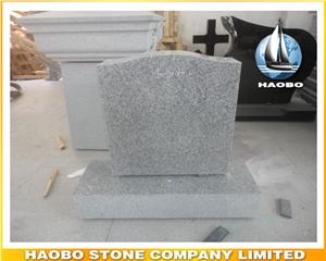 High Polished Grey Granite Tombstone for Sale Upright Monument