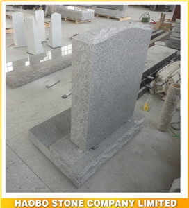 High Polished Grey Granite Tombstone for Sale Upright Monument