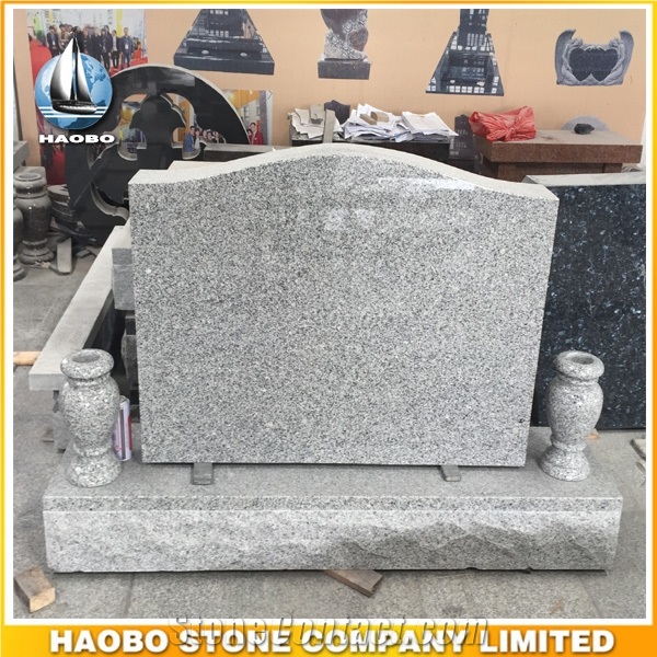 High Polished Grey Granite Tombstone for Sale Upright Monument