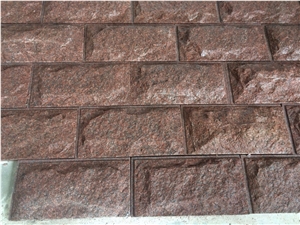 Indian Red Granite Mushroom Stone for Wall Cladding