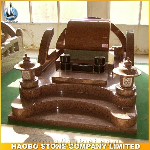 Japanese Style Memorial Granite Asian Style Monuments with Accessories