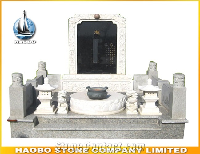 Japanese Style Memorial Granite Asian Style Monuments with Accessories