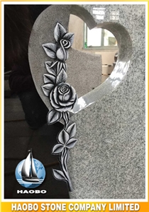 New Design Wiscount White Granite Headstone Heart Shaped Polished with Carvings