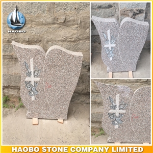 Pink Granite Upright Headstone for Sale Modern Shape Pink Granite Upright Headstone for Sale Modern Shape