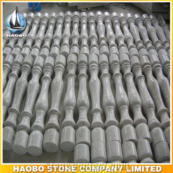 Polished Marble Stair Balustrade Granite Railings Wholesale Round Pillars