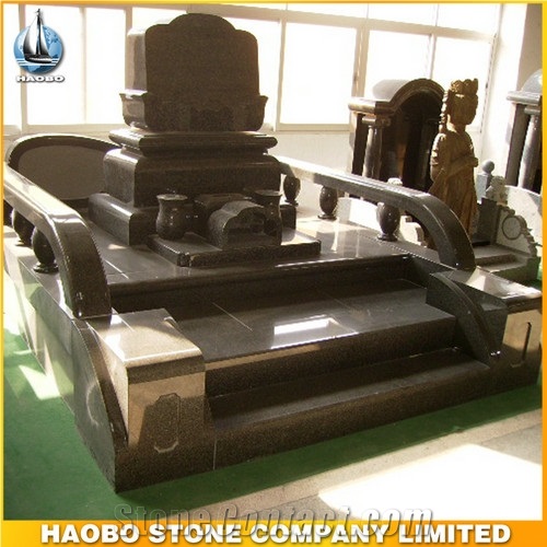 Quality Polished Japanese Tombstone, Granite Monument