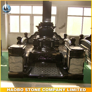 Quality Polished Japanese Tombstone, Granite Monument