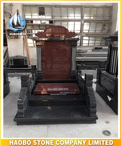Red Granite Classic Chinese Headstone for Sale