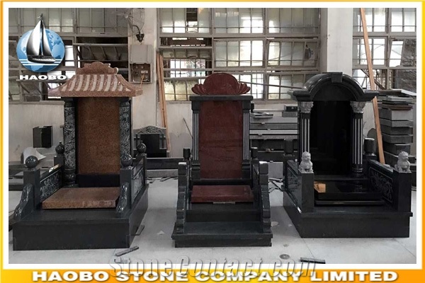 Red Granite Classic Chinese Headstone for Sale