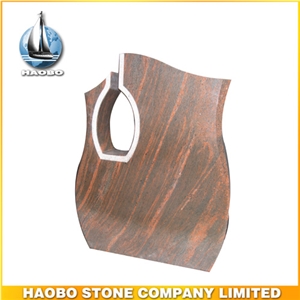 Red Granite Headstone Unique Shape for Sale