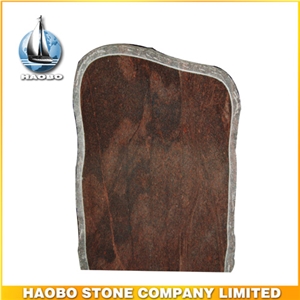 Red Granite Headstone Unique Shape for Sale